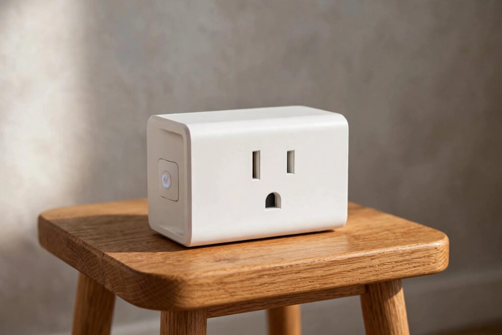 Heating Season Is Here: 4 Quiet Upgrades That Lower Your Energy Bills Smart plug beside a warm bedside lamp